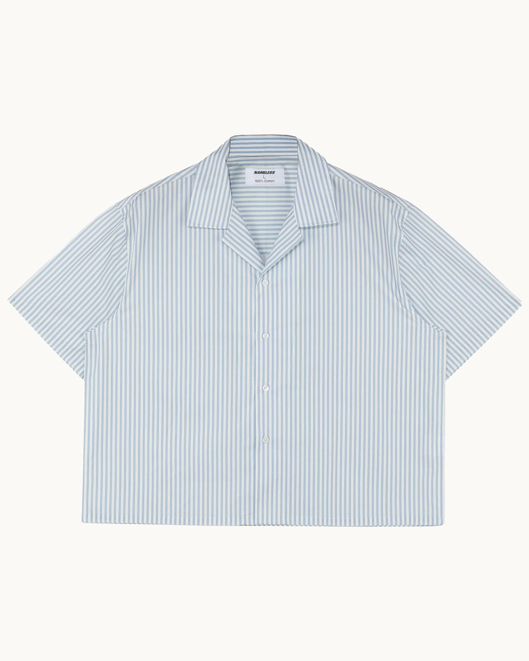 Blue Striped Cropped Shirt