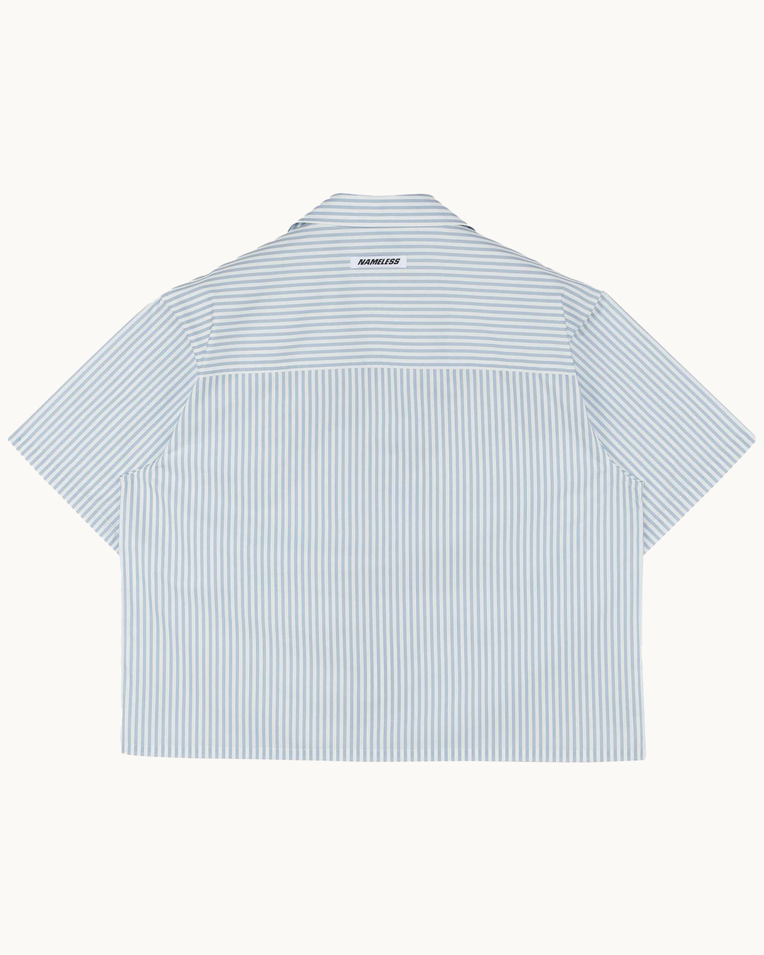 Blue Striped Cropped Shirt